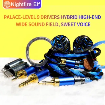 HAKUGEI Nightfir Elf 9Drivers In-Ear Monitor Fülhallgató Palota-szint Hibrid High-end Széles-Édes hang-hang FashionZero S12