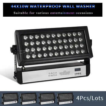 4db/Sok-44x10W RGBW 4 az 1-ben Vízálló LED Fal Mosó Szabadtéri Előadás Színpadi Fény Halloween DJ Disco Berendezés, Világítás