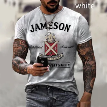 Férfi pólók Férfi Felső Rövid Ujjú Camiseta 3d Jamson Nyomtatás Tshirt Márkás Divat Testreszabható Grafikai Tervezés
