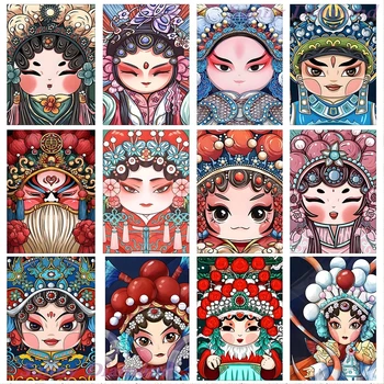 Gyémánt Festmény 5D Új Rajzfilm Kínai Kulturális Opera Szerepét Teljes Gyakorlat Hímzéssel, Kép, Mozaik Diy keresztszemes Készlet lakberendezés