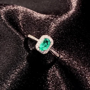 Luxus Nagylelkű Sterling Ezüst 925 Eljegyzési Gyűrű Női Ingyenes Szállítási Drágakő Természetes Smaragd Ékszer Eredeti Dátuma