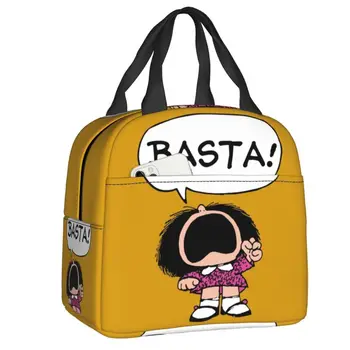 Mafalda Basta Hőszigetelt Ebéd Bag Quino Argentína Rajzfilm Hordozható Ebéd Tartály iskolás Gyerekek Élelmiszer-Tároló Doboz