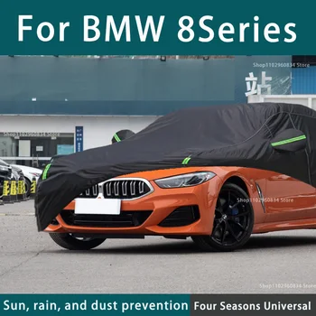 A BMW 8Series 210T Teljes Autó üléshuzat Szabadtéri Nap Uv-Védelem Por, Eső, Hó Védő Anti-éljen Autó fedezet Auto Fekete Borító
