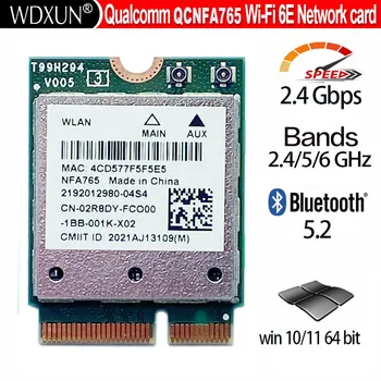 Qualcomm QCNFA765 M2 Kulcs E Wi-Fi-6 BT 5.2 M. 2 NGFF Modul wifi hálózati kártya adapter NFA765A 802.11 ac/ax 2.4 G/5G/6G 2400mbps