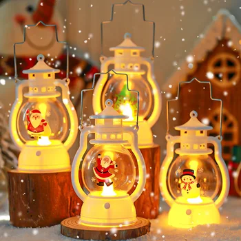 Karácsonyi Lámpás LED-es elemes Olaj Könnyű, Hordozható Night Lights Új Év Dekoráció Az Otthoni Kerti Díszek, Karácsonyi Ajándékok,