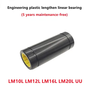 10db Hosszabbít műszaki műanyag lineáris csapágy LM10L LM12L LM16L LM20L UU Tartós lineáris Bush Karbantartás-mentes