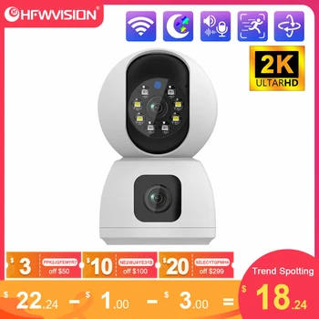 HFWVISION Wifi Videó Survalance Mini Kamera 6 mp-es Dupla Lencse 360 ° - Os Kamera Video Home Security CCTV Biztonsági Védelem