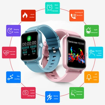 Farfi Teljes Érintőképernyős Okos Óra Sport, Fitness Vérnyomás pulzusmérő IP67 Vízálló Bluetooth Smartwatch