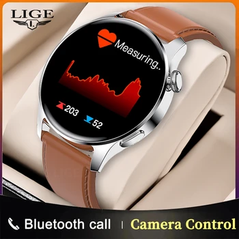 LIGE 2022 Új Intelligens Karóra Férfi Sport Fitness Tracker pulzusszám, Vérnyomás Órák Camera Control Bluetooth Hívás Smartwatch
