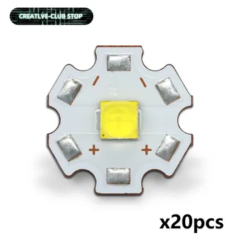 20db 18W Fények Teljes Power LED 3.6-4.5 V 4A XHP50 LED Lámpa Lámpa Gyöngy Fehér 6500K A 20 mm-es Réz konzol PCB-DIY