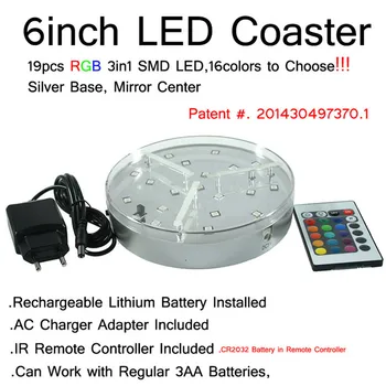 KITOSUN!!! Szabadalom Design 6INCH 19pcs SMD5050 Led RGB Színek Módosítása Újratölthető LED-Bázis Álljon a Távoli 24Keys