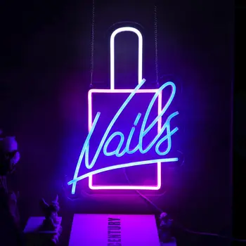 Szépségszalon Neonreklám Köröm Lengyel Led Neon Fények Jel Fali Dekoráció Lámpa Beltéri Bolt Haza Szoba Dekoráció Ajándék