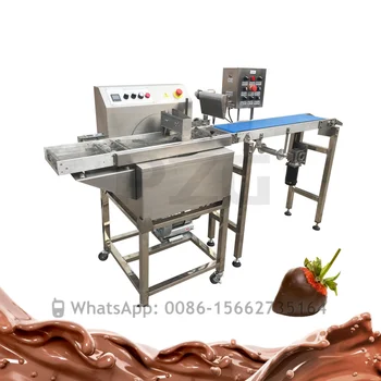 8kg Kis Automatikus Csokoládé Megeresztés Bevonat Enrobing Enrober Gép, Bár Lemezek Keksz Gyártás