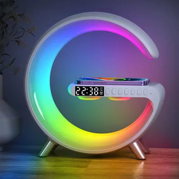 Intelligens Vezeték nélküli Töltő G-alakú APP Ellenőrzési Napkelte Ébresztés Éjjeli Lámpa Hangulat LED-es Éjszakai Fény