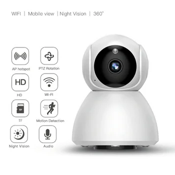 Éjjellátó Haza Felügyeleti Webkamera PTZ Elforgatás Vezeték nélküli Wifi Baba Monitor, kétirányú hangalapú Emberi mozgásérzékelés IP Kamera