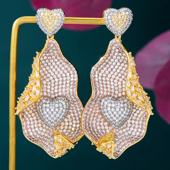 Missvikki Luxus Vintage Nagy Fülbevaló Eredeti Design Nemes Nők Esküvői Buli CZ Dubai Menyasszonyi Fülbevaló Gyönyörű Ékszerek