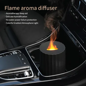 Autó Diffúzor Automatikus Párásító Légtisztító Légfrissítő a Láng LED Autó Illatú Aromaterápiás Diffúzor