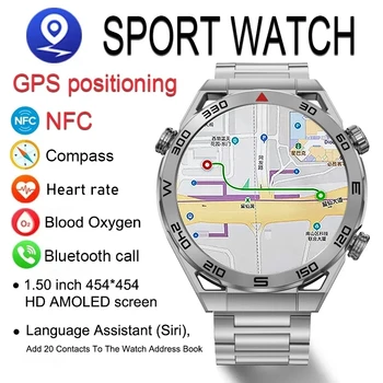 2023 Új NFC Smart Óra Férfiak a GPS Track Motion Bluetooth Hívás Sport Karóra Iránytű Egyéni Tárcsa pulzusszám Smartwatch Android