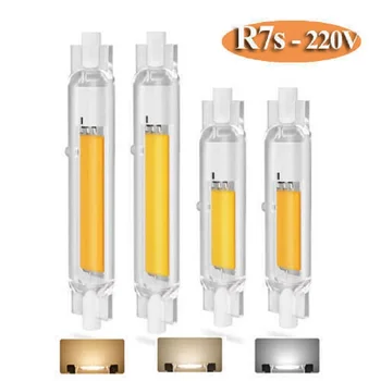 R7S LED COB Dimmbar Lampe 78mm 118mm 30W Cső Glas 15W Ersetzen Halogén Lampe