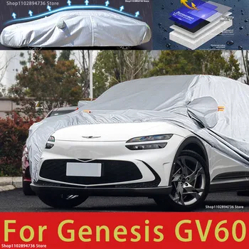 A Genesis GV60 Kültéri Védelem Teljes Autó Fedi hótakaró Napernyő, Vízálló Porálló Külső Autó tartozékok