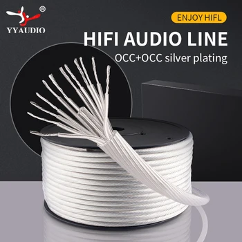 Hi-end OCC Ezüst Bevonatú HiFi Hangszóró Kábel Nagy teljesítményű Erősítő DIY HiFi XLR Tömeges Audio Vonal CD Lejátszó