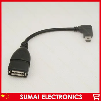 30db T Port OTG Kábel 90 Fokos Könyök OTG Kábel Mini USB-USB Női Port Ingyenes Szállítás