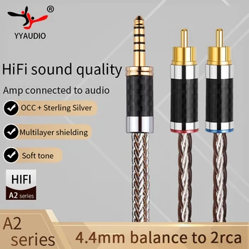 2RCA, hogy 4.4 mm-es Audio jack Aux Kábel 4.4 mm-es jack 2RCA Férfi Adapter Splitter DVD Erősítők TV PC-RCA Kábel Hangszóró Vezeték Kábel