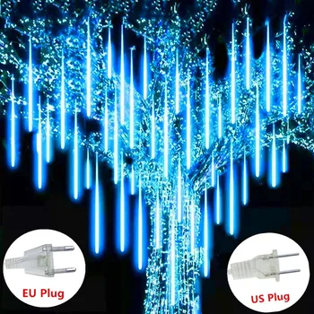 30/50cm Új Év Kültéri Meteorzápor Eső LED String Fények, Vízálló Karácsonyra Esküvő Party Dekoráció tündérfény