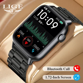 LIGE Színes Bluetooth Hívás Smartwatch Okos Hőmérő Egyéni Nézni az Arcokat Aludni pulzusmérő Sport Fitness Tracker Intelligens Karóra