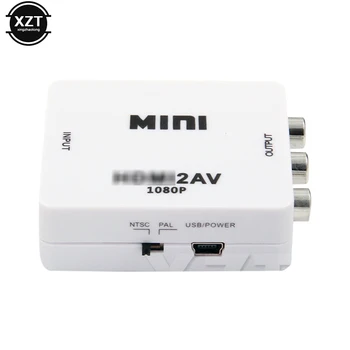 HDMI-kompatibilis AV Scaler Videó Adapter Átalakító HDMI-kompatibilis RCA AV/CVSB L/R Videót 1080P HDMI-kompatibilis 2AV Támogatás